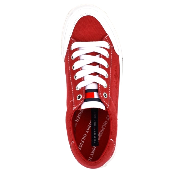 Tommy Hilfiger Sneakers Ethan Lace-Up, Red Signature, Size 9 - Picture 3 of 11